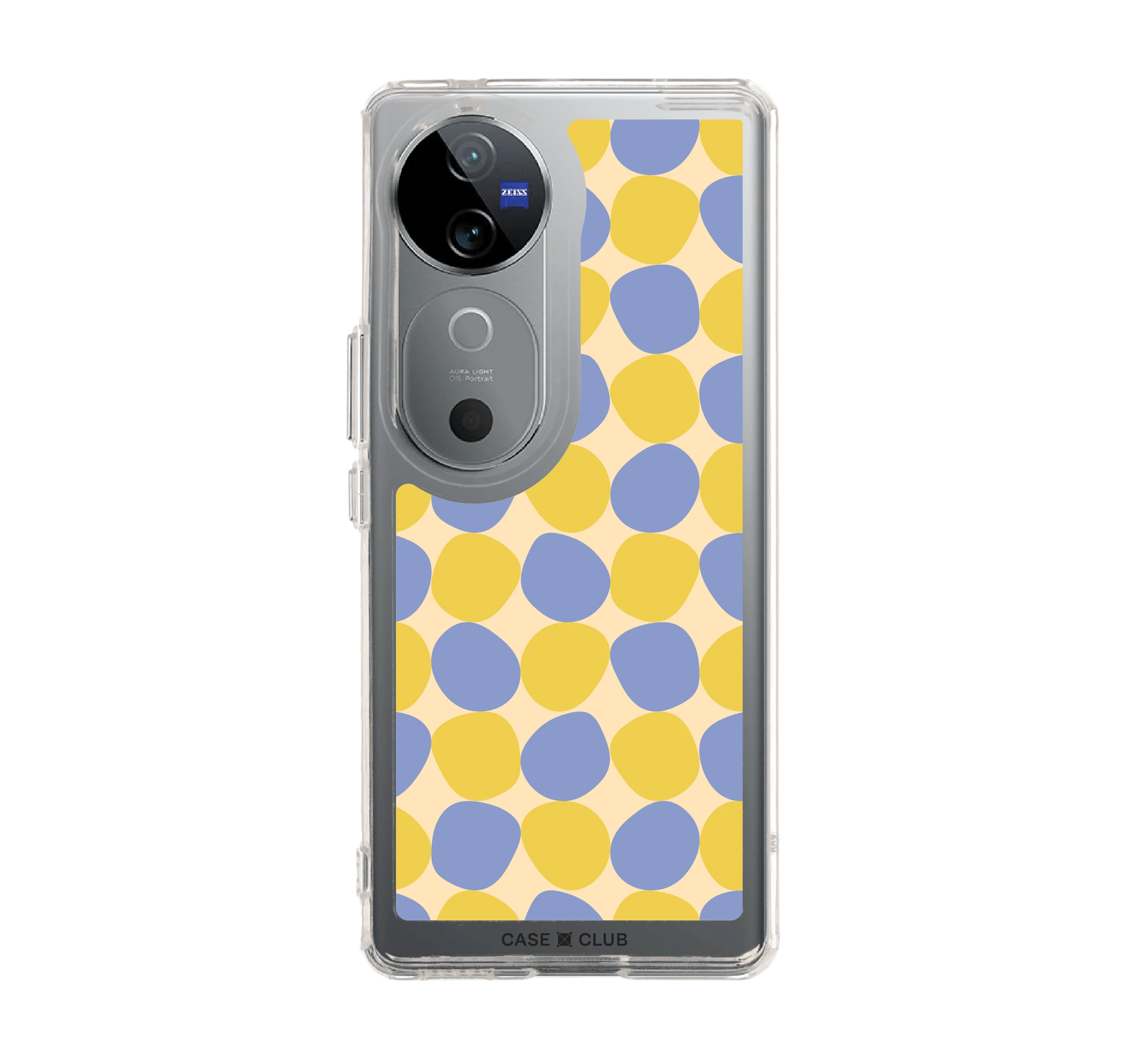 vivo v40 5g clear case yellow stack polka dots
